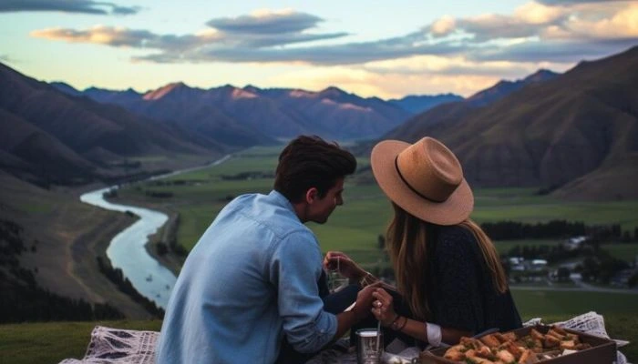 Pareja disfrutando de un momento especial en el Valle Sagrado de los Incas, rodeados de naturaleza y paisajes andinos.