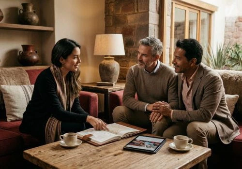 Asesor de viajes conversando con viajera en experiencia personalizada en Perú